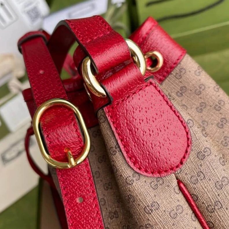 Replica bags lv Shiny gol Doraemon x Gucci Small Bucket Bag
