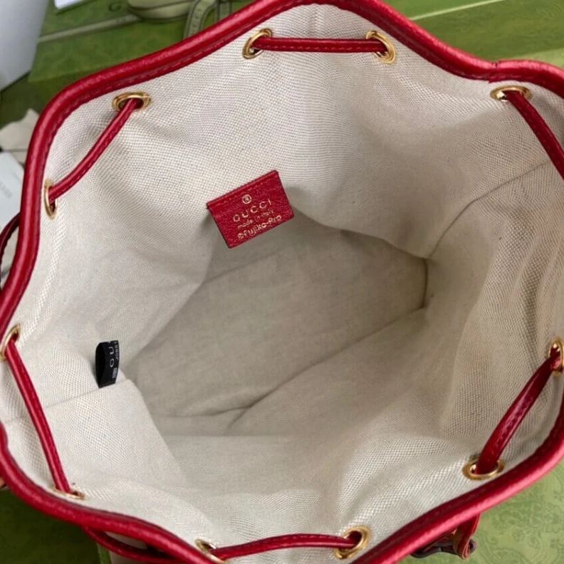 Replica bags lv Shiny gol Doraemon x Gucci Small Bucket Bag