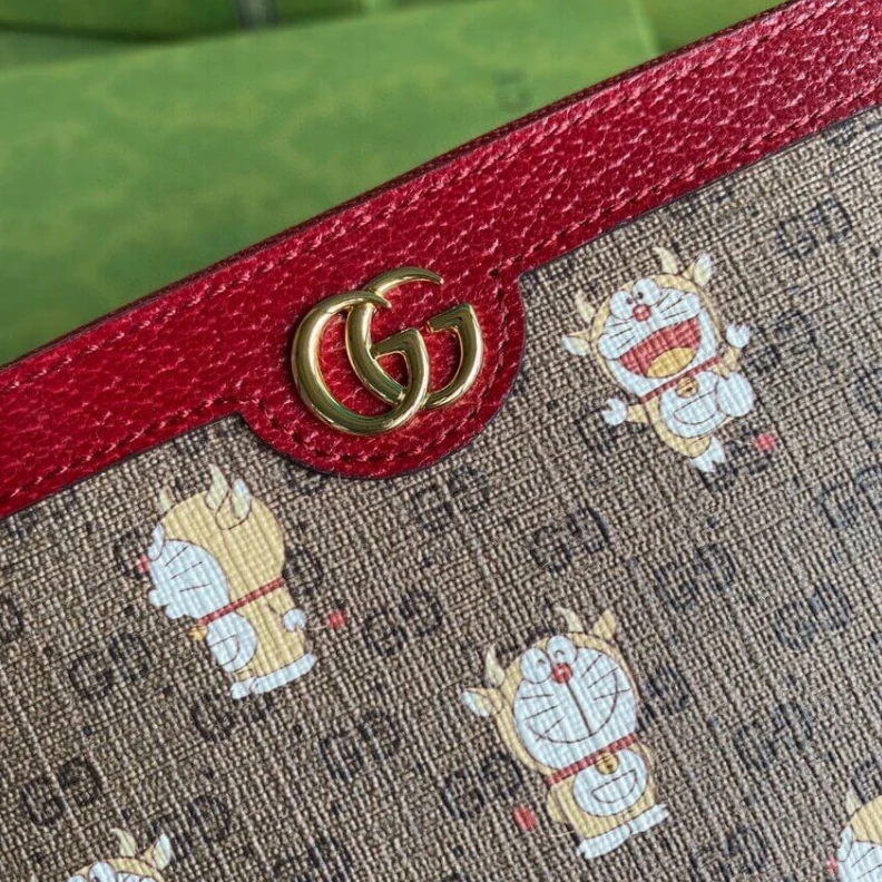 Replica bags lv Inserts c Doraemon x Gucci Zip Around Wallet 647787 in Beige