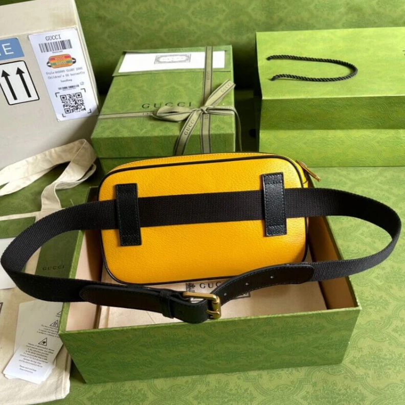 Lv belts replica Adjustabl Gucci 100 Belt Bag In Yellow Leather