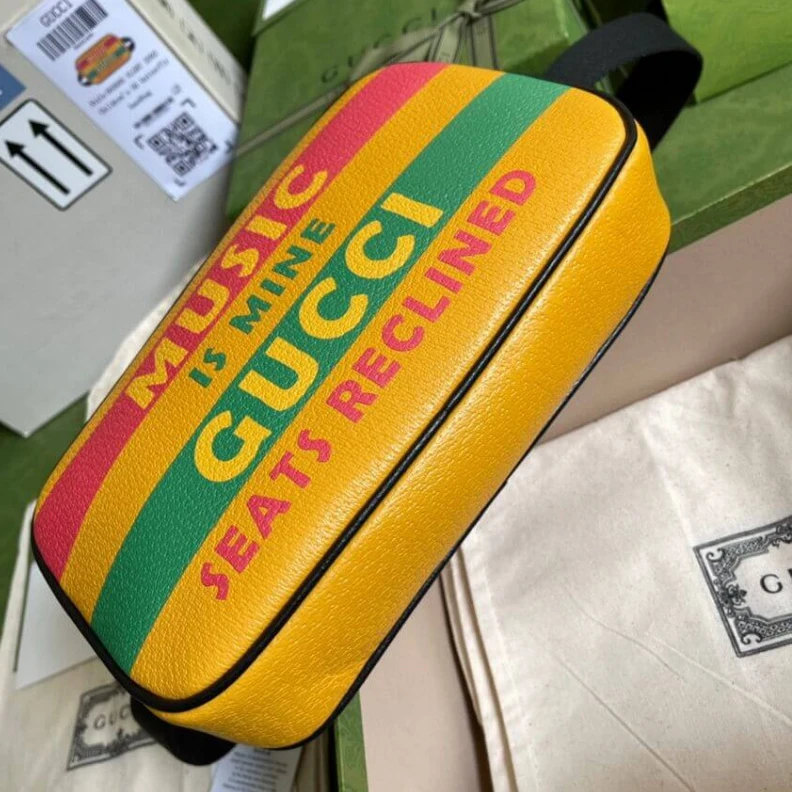 Lv belts replica Adjustabl Gucci 100 Belt Bag In Yellow Leather