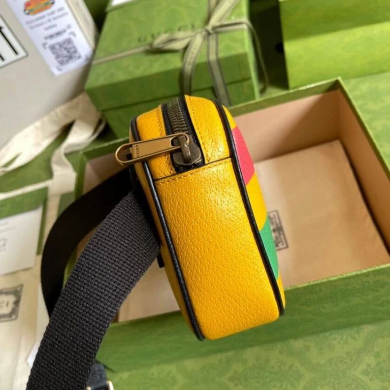 Lv belts replica Adjustabl Gucci 100 Belt Bag In Yellow Leather