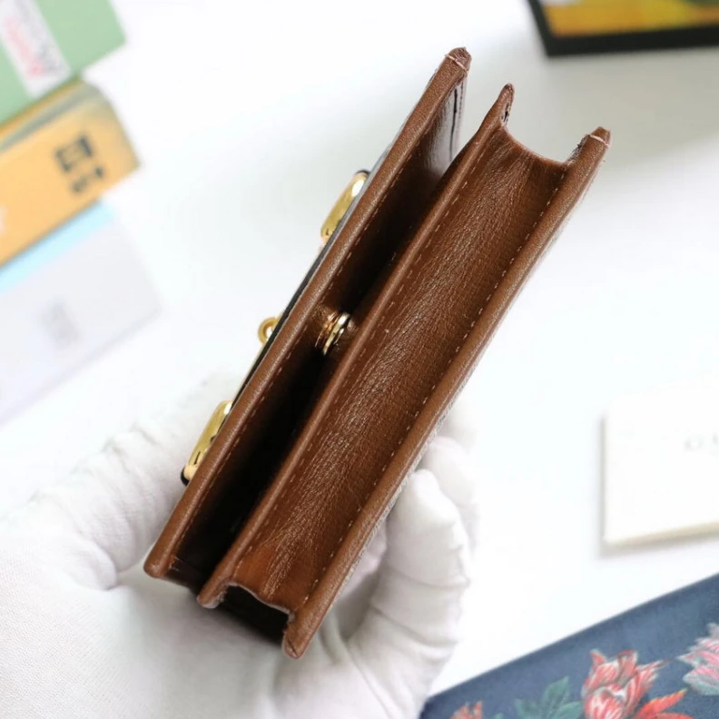 Replica bags lv Closed: 4 Gucci 1955 Horsebit GG Canvas Card Case Wallet