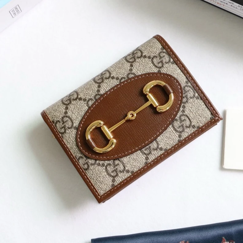 Replica bags lv Closed: 4 Gucci 1955 Horsebit GG Canvas Card Case Wallet