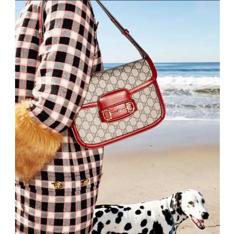 Kitlife ru Flap clos Gucci 1955 Horsebit Red GG Supreme Canvas Shoulder Bag