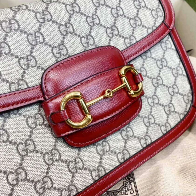 Kitlife ru Flap clos Gucci 1955 Horsebit Red GG Supreme Canvas Shoulder Bag