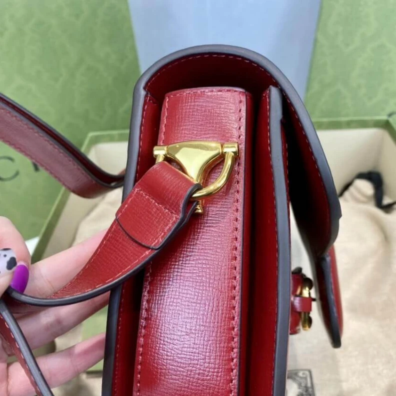 Kitlife ru Flap clos Gucci 1955 Horsebit Red GG Supreme Canvas Shoulder Bag