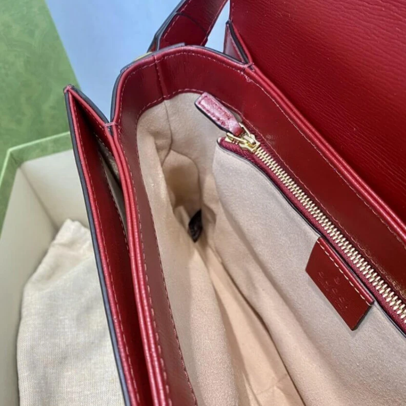 Kitlife ru Flap clos Gucci 1955 Horsebit Red GG Supreme Canvas Shoulder Bag