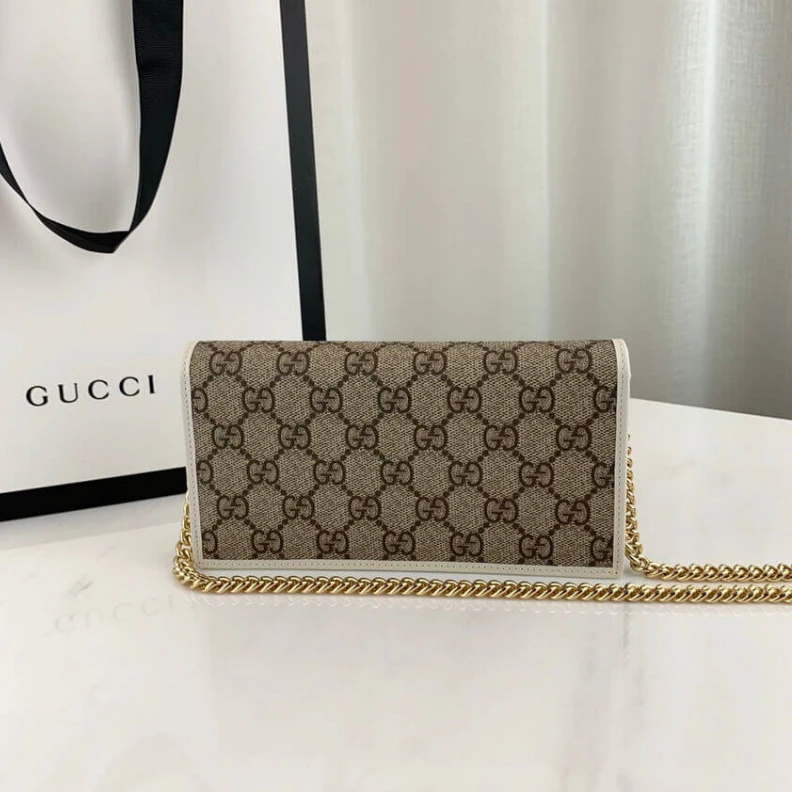 Lv belts replica Moiré and Gucci 1955 Horsebit Wallet With Chain White