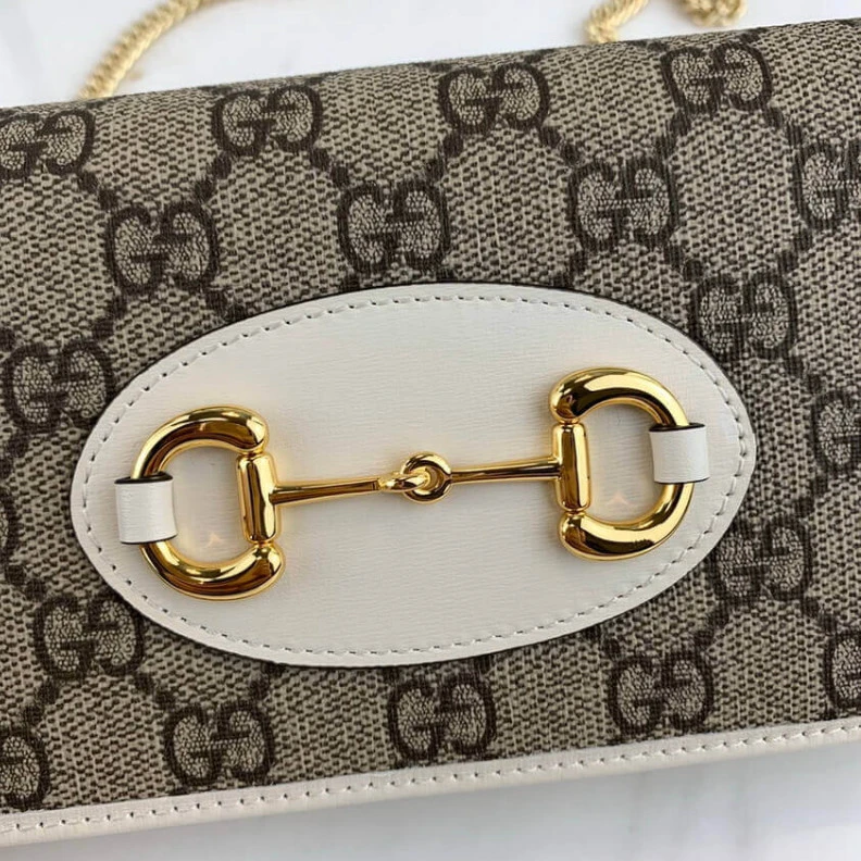Lv belts replica Moiré and Gucci 1955 Horsebit Wallet With Chain White