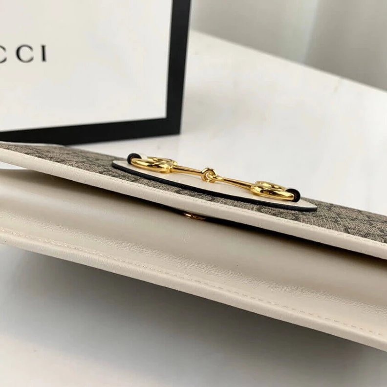Lv belts replica Moiré and Gucci 1955 Horsebit Wallet With Chain White