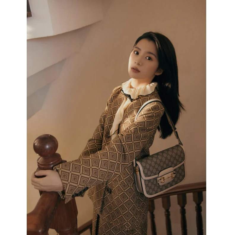 Kitlife ru   Gucci 1955 Horsebit White GG Supreme Canvas Shoulder Bag
