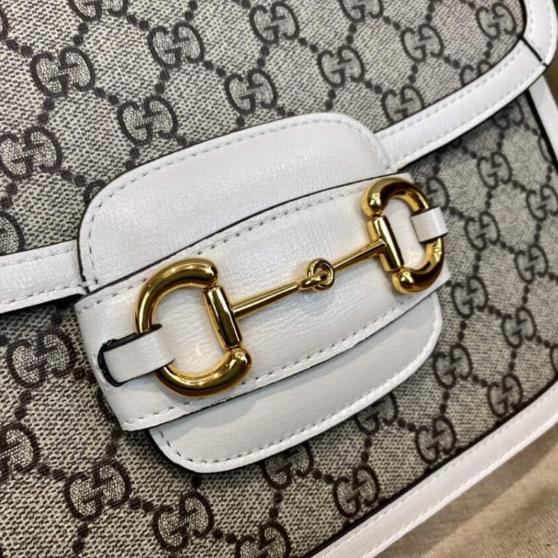 Kitlife ru   Gucci 1955 Horsebit White GG Supreme Canvas Shoulder Bag