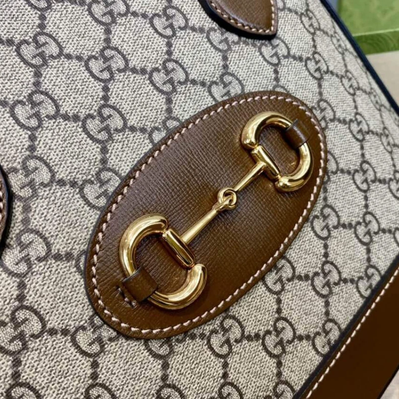 Replica bag 25 x 24 x Gucci 1955 Horsebit mall Top Handle Bag In Brown GG Supreme Canvas