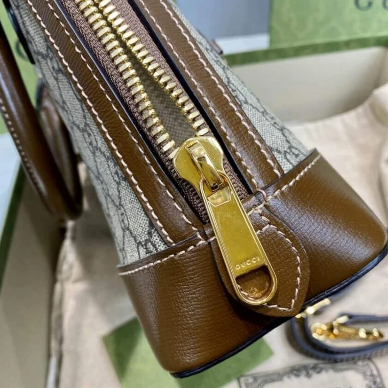 Replica bag 25 x 24 x Gucci 1955 Horsebit mall Top Handle Bag In Brown GG Supreme Canvas