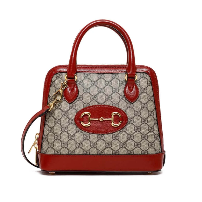 25 x 24 x Gucci 1955 Horsebit mall Top Handle Bag In Red GG Supreme Canvas