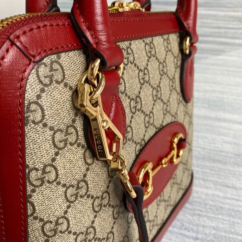 Replica bag 25 x 24 x Gucci 1955 Horsebit mall Top Handle Bag In Red GG Supreme Canvas