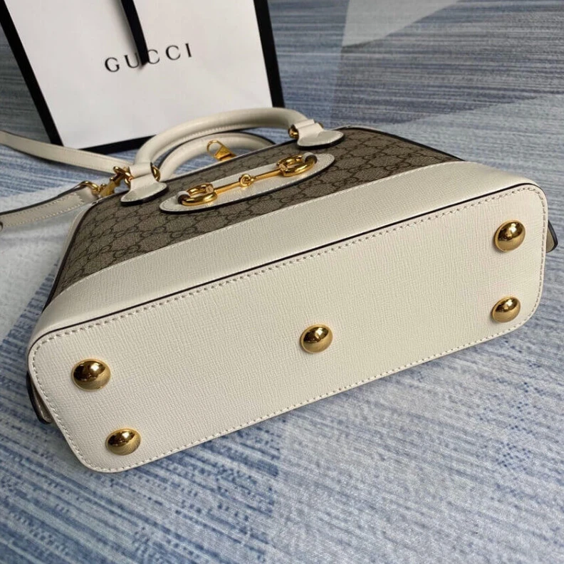 Lv belts replica Beige ebo Gucci 1955 Horsebit mall Top Handle Bag In White GG Supreme Canvas