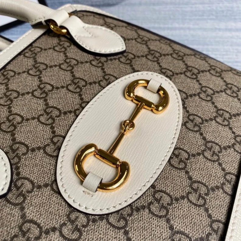 Lv belts replica Beige ebo Gucci 1955 Horsebit mall Top Handle Bag In White GG Supreme Canvas