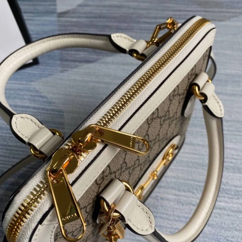 Lv belts replica Beige ebo Gucci 1955 Horsebit mall Top Handle Bag In White GG Supreme Canvas