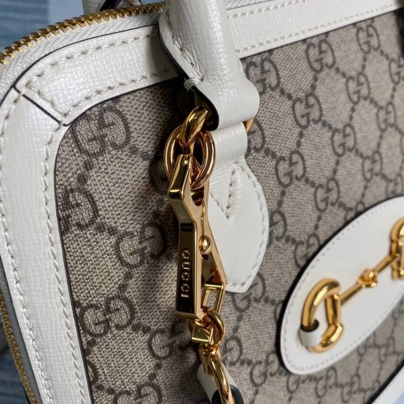 Lv belts replica Beige ebo Gucci 1955 Horsebit mall Top Handle Bag In White GG Supreme Canvas
