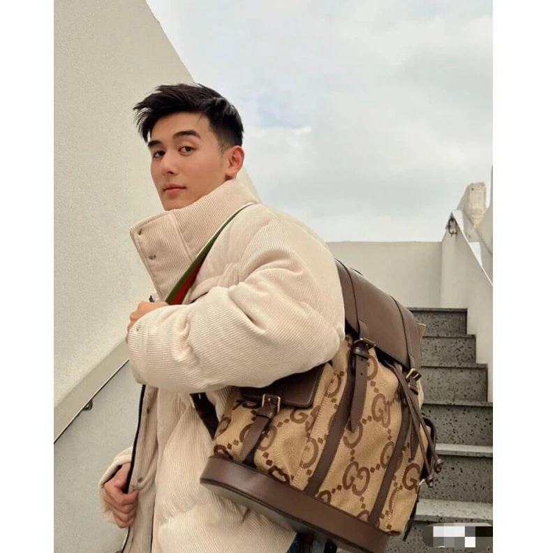 Replica bags lv Brown lea Gucci Backpack With Jumbo GG