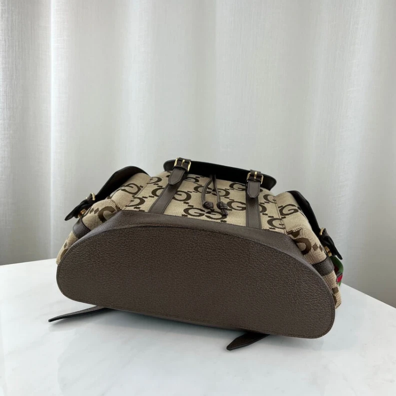Replica bags lv Brown lea Gucci Backpack With Jumbo GG