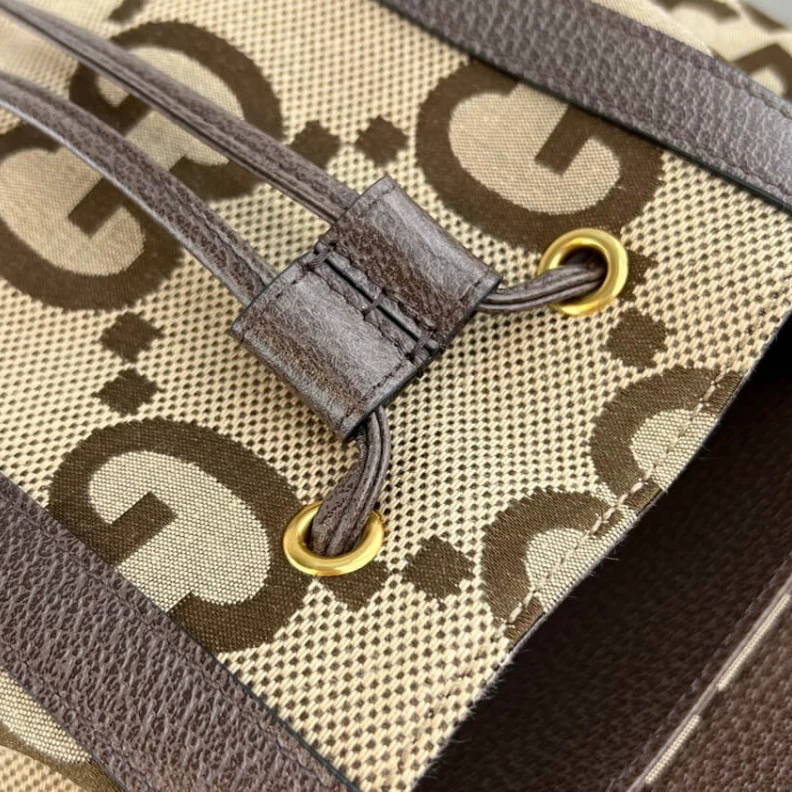 Replica bags lv Brown lea Gucci Backpack With Jumbo GG