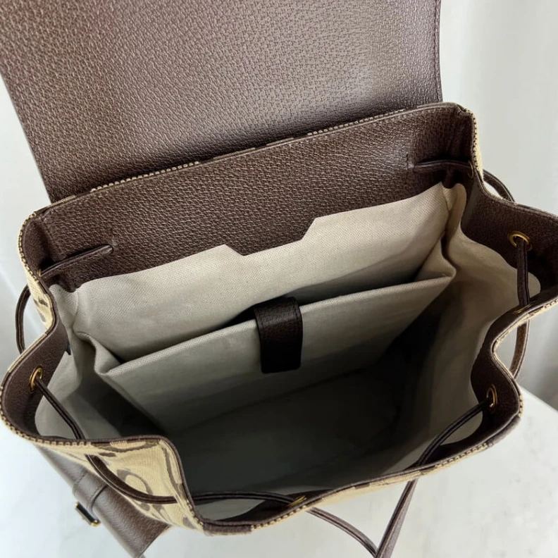 Replica bags lv Brown lea Gucci Backpack With Jumbo GG