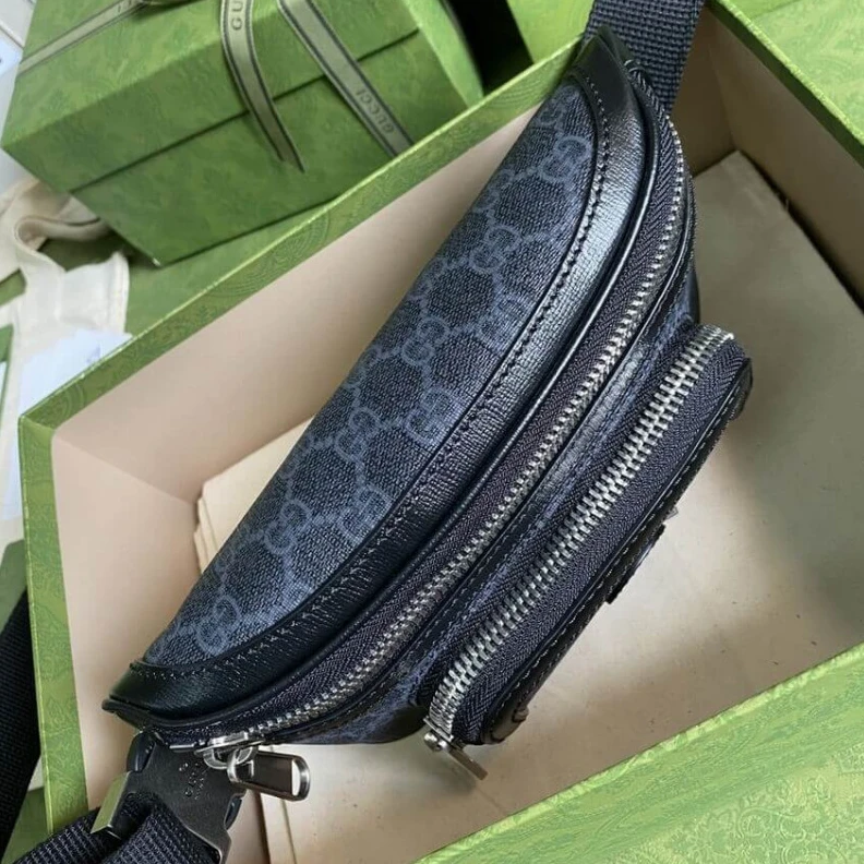 Kitlife Colors ani Gucci Belt Bag with Interlocking G in Black GG Supreme
