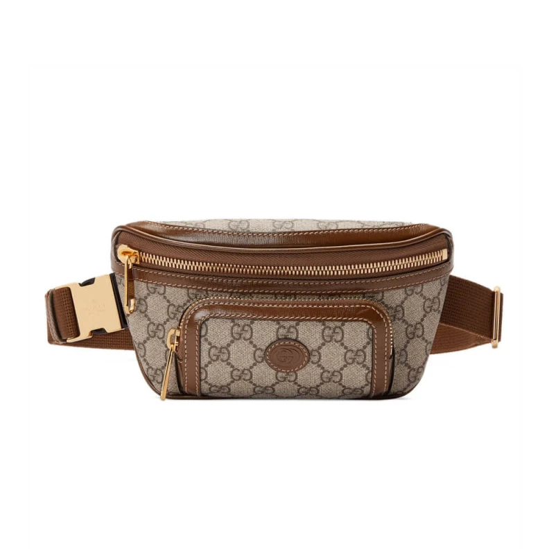 Inside: f Gucci Belt Bag with Interlocking G in Brown GG Supreme