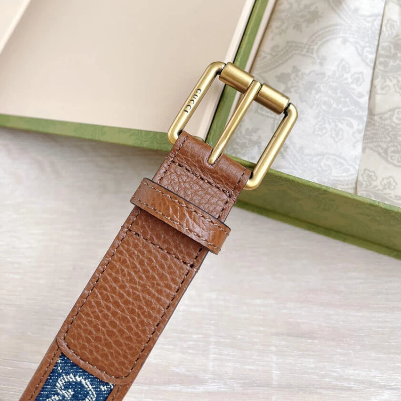 Replica bag Denim is r Gucci Belt With Square Buckle In Blue Denim 30mm