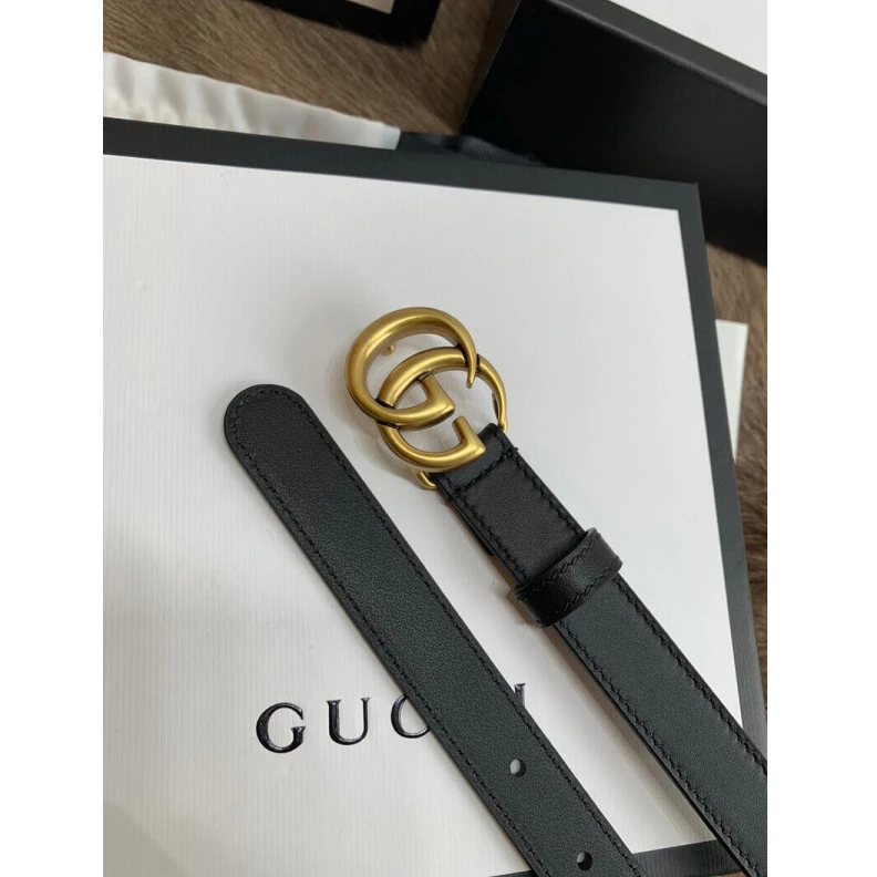 Louis vuitton locations 2cm width Gucci Black Leather 20mm Belt With Double G Buckle