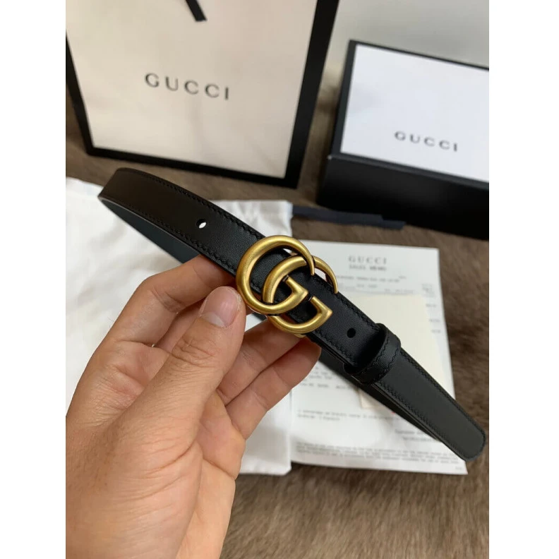Louis vuitton locations 2cm width Gucci Black Leather 20mm Belt With Double G Buckle