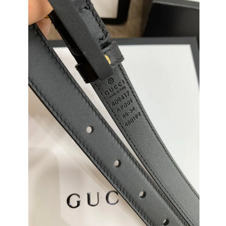 Louis vuitton locations 2cm width Gucci Black Leather 20mm Belt With Double G Buckle