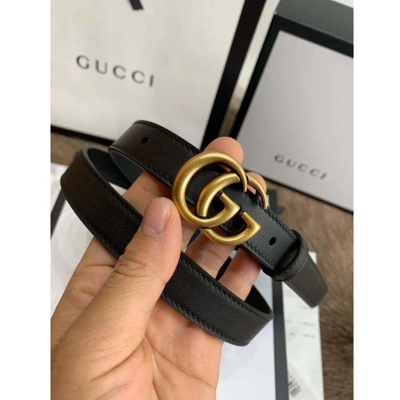 Louis vuitton locations 2cm width Gucci Black Leather 20mm Belt With Double G Buckle
