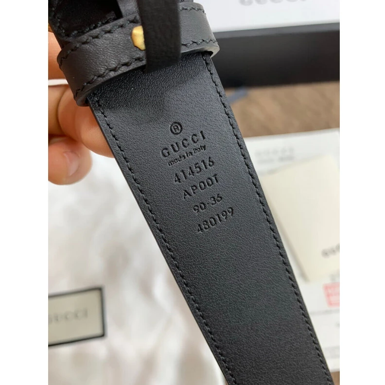 Top lv 3.5cm wid Gucci Black Leather 35mm Belt With Double G Buckle