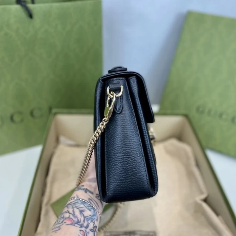 Louis vuitton locations Interior Gucci Black Leather Interlocking GG Clasp Convertible Bag