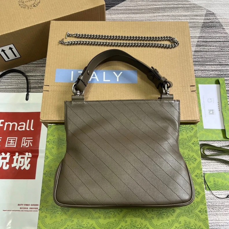 Kitlife White lea Gucci Blondie Small Tote Bag