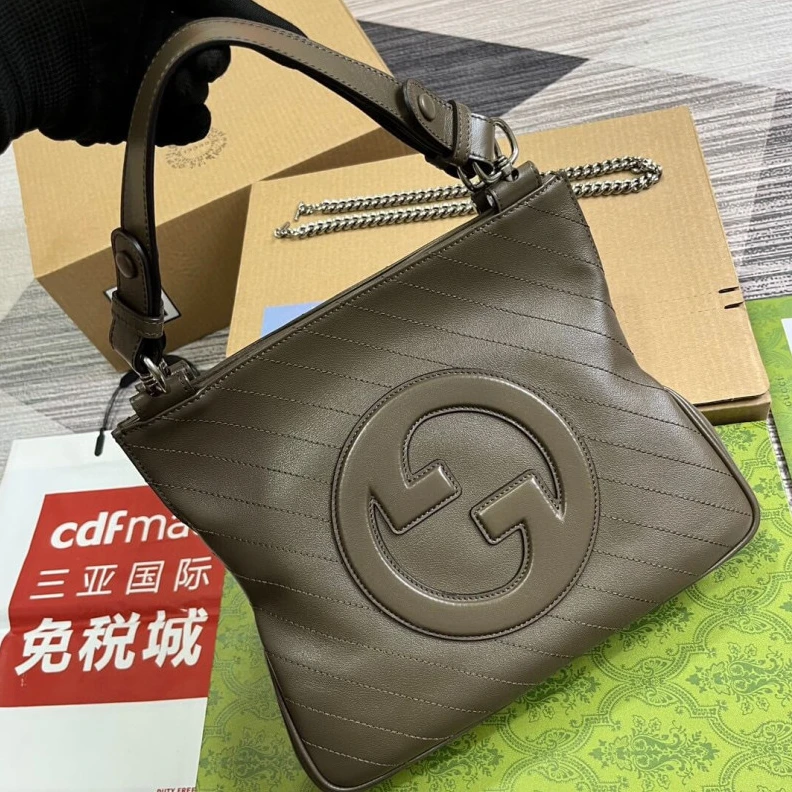 Kitlife White lea Gucci Blondie Small Tote Bag
