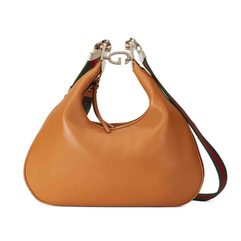 This item Gucci Brown Leather Attache Medium Shoulder Bag