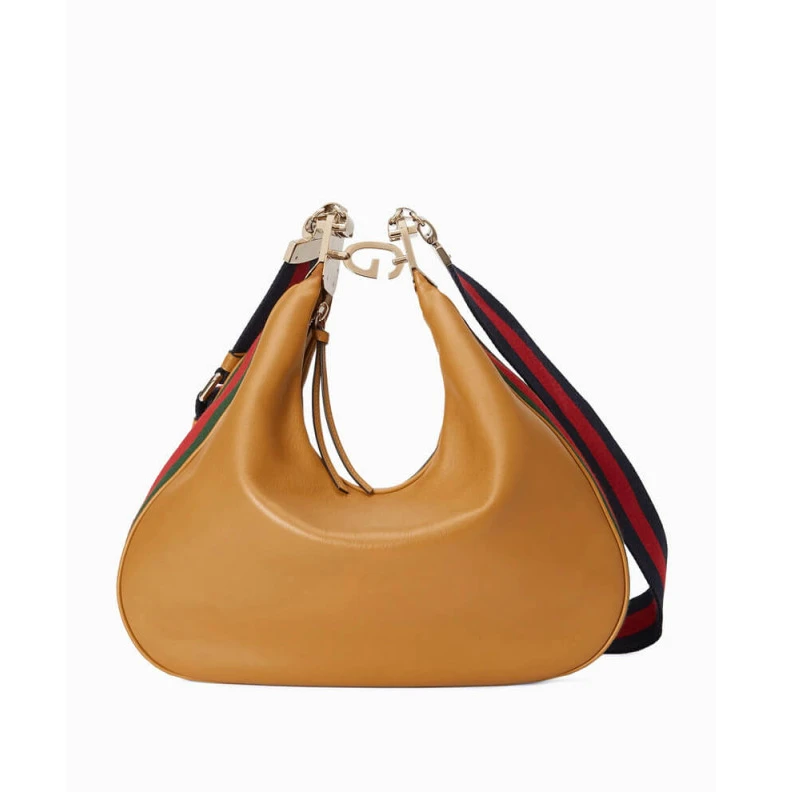 Gucci Brown Leather Attache Small Shoulder Bag