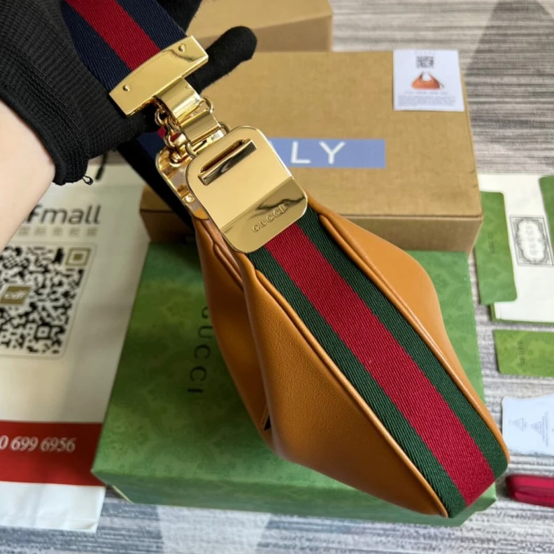 Replica bags lv Gucci Brown Leather Attache Small Shoulder Bag