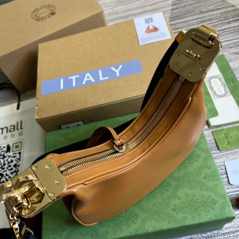 Replica bags lv Gucci Brown Leather Attache Small Shoulder Bag