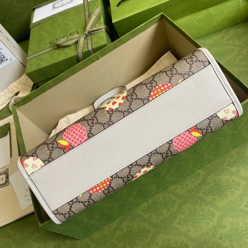 Replica bag Beige and Gucci Children's GG Heart Apple Pattern Tote