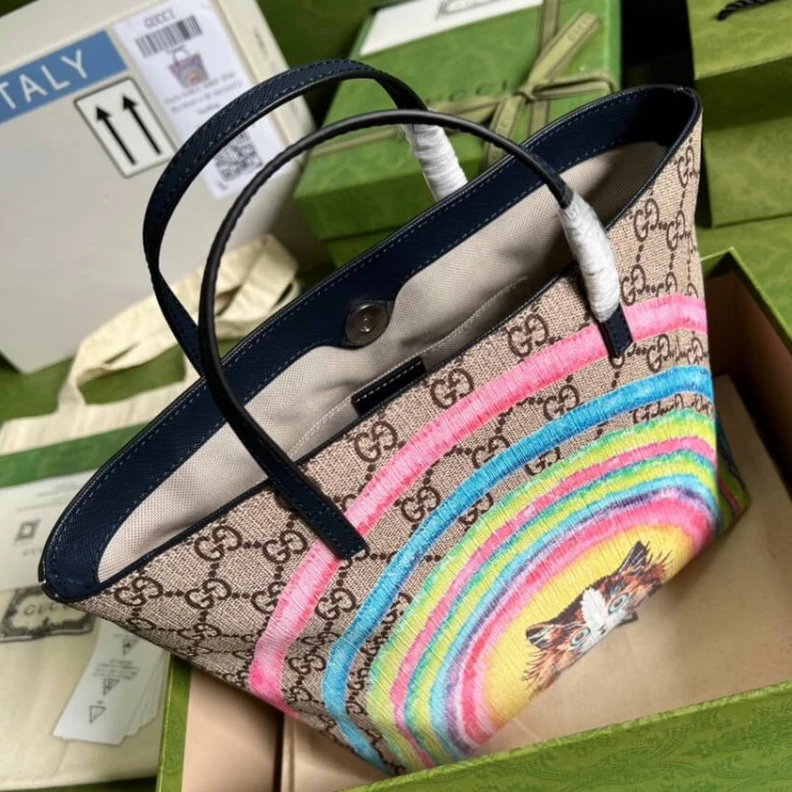 Kitlife ru Snap clos Gucci Children's GG Tote Cat Print