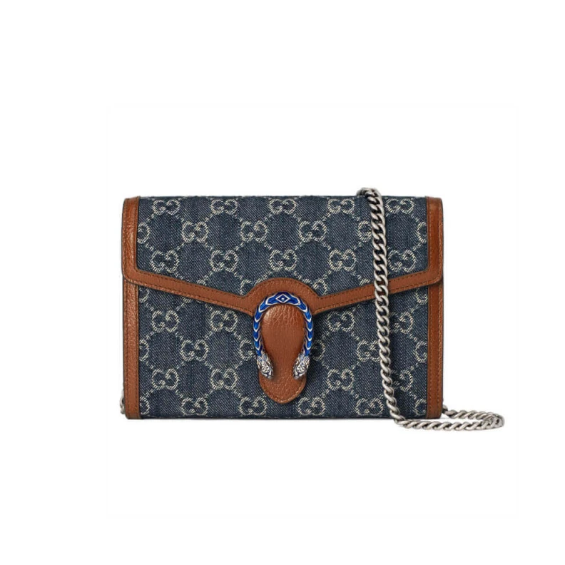 Dark blue Gucci Denim Dionysus Mini Chain Bag