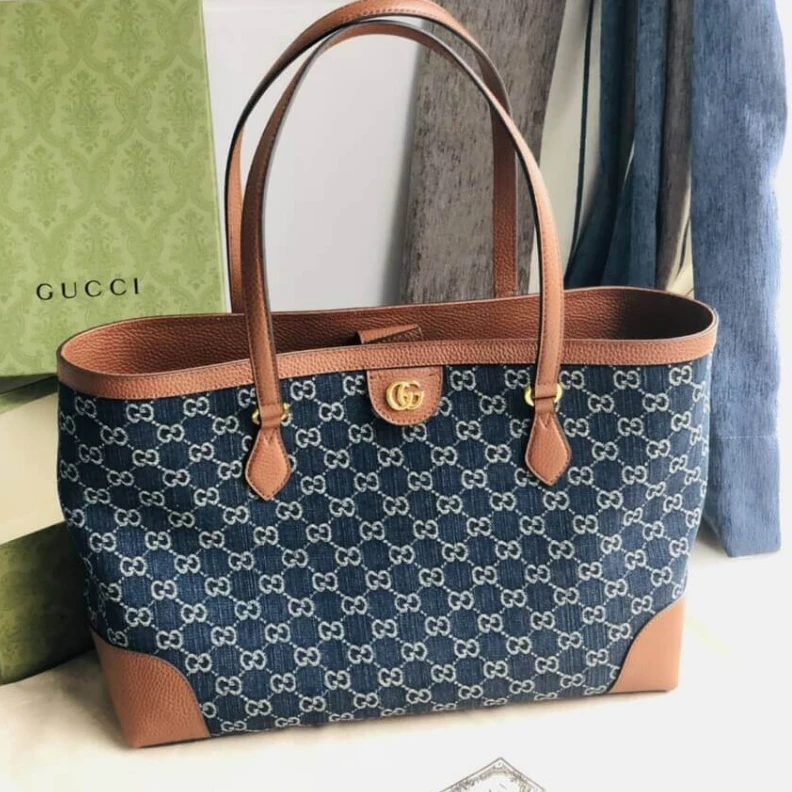 Kitlife 38 x 28 x Gucci Denim Ophidia GG Medium Tote