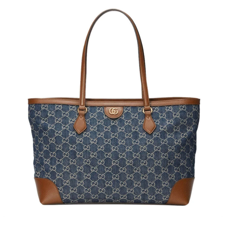 38 x 28 x Gucci Denim Ophidia GG Medium Tote