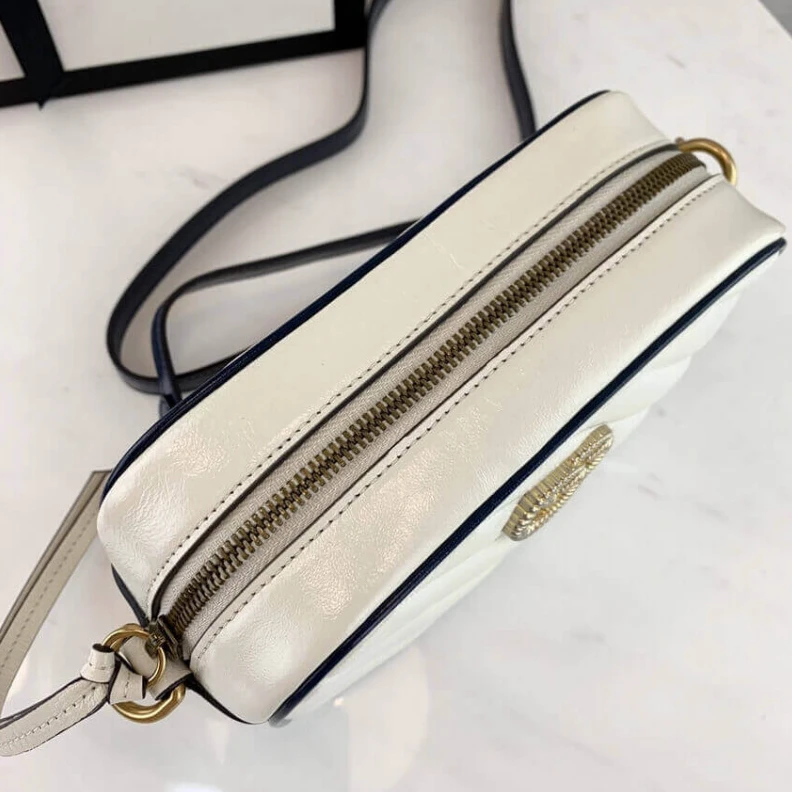 Kitlife ru Chain sho Gucci Diagonal GG Marmont Mini Bag White Blue